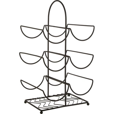 Premier Housewares Vertex Black Powder Coat 6 Bottle Wine Rack (1/3)