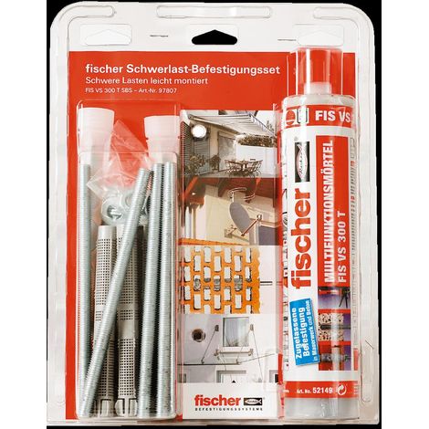 Kit fissaggio Fischer 300 T SBS M 10 malta ibrida 300 ml