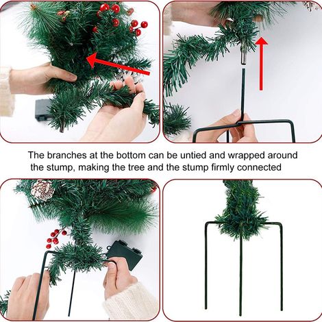 Solarbetriebene Lichterketten für Weihnachtsbäume im Freien, beleuchtete Gartendekorationen für Weihnachtsbäume (1/5)