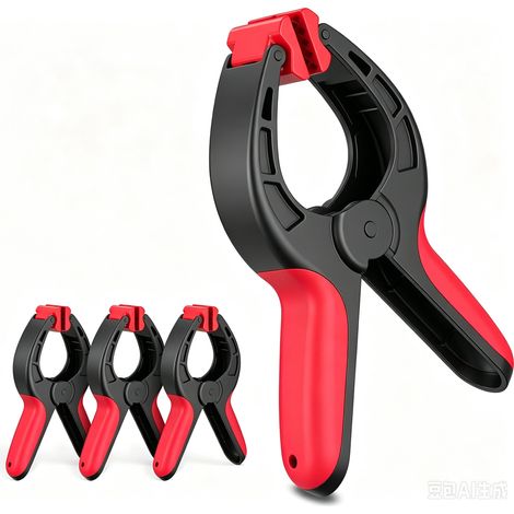 Set mit 4 Federklemmen  großer Spannbereich  hohe Spannkraft  Klebeklemmen mit beweglichen Backen (1/5)