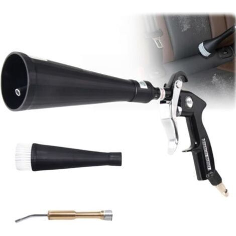 Car Interior Cleaning Gun - High-Pressure Blower Gun with 2 Nozzles - Quickly cleans and dries car surfaces with robust detailing tools for removing dirt (1/5)