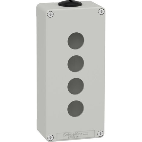 SCHNEIDER graue leere Box mit 4 Löchern, aus strapazierfähigem Material und mit kompaktem Design.