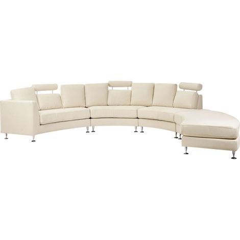 Curved Sofa 7 Seater ROTUNDE Fabric Beige