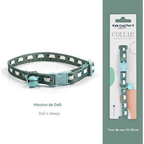 Collier pour chat avec clochette - Sécurité anti-étranglement - Couleurs tendance - Convient aux chats ayant un tour de cou de 15 à 30 cm