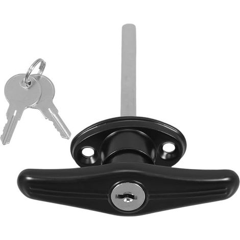 Garage Door Handle Lock Kit Black Zinc Alloy For Sheds Barns And Outdoor Buildings (1/4)