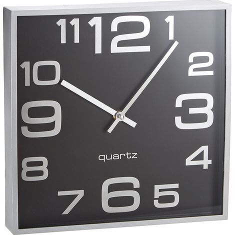 Alco-Albert 187 – 11 Orologio da Parete, Circa 28, 3 X 4, 1 cm, Argento Nero, Plastica, Nero Argento, 28.3 x 28.3 x 4.1 cm (1/4)
