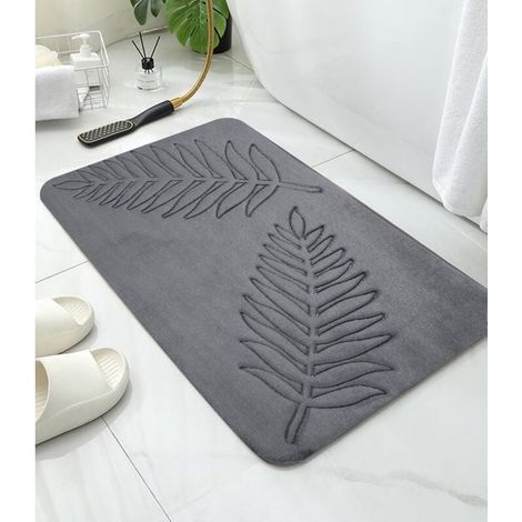 Tapis de Bain en Mousse à Mémoire de Forme,40 x 60 cm Tapis de Bain Antiderapant,Tapis Salle de Bain Épaissi Tapis Sortie de Douche Absorbant (1/4)