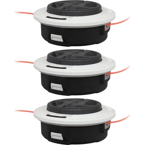 Testina per decespugliatore in 3 pezzi - Testina per tagliabordi - Compatibile con STIHL Autocut C26-2 - Ricambio rapido per giardinaggio - Nero - 2,7 cm (1/5)