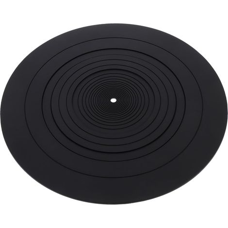 Tapis de Disque Vinyle Antistatique en Silicone pour Platine 295mm, Réduit les Vibrations Bosses, Adhérence Renforcée, Noir pour Disque et Tourne-disque (1/5)