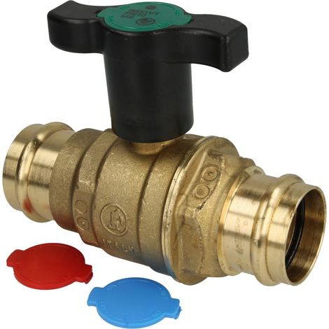 Robinet eau pot. laiton, sertis. diamètre 35 mm contour V - M - SA, poignée T