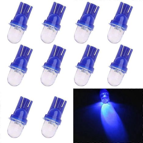 Lot de 10 ampoules LED bleues T10 194 168 pour clignotants de tableau de bord de voiture, 12 V (1/4)