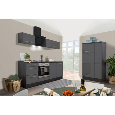 Cuisine Kitchenette Chêne Gris Amanda 300 cm Respekta Premium