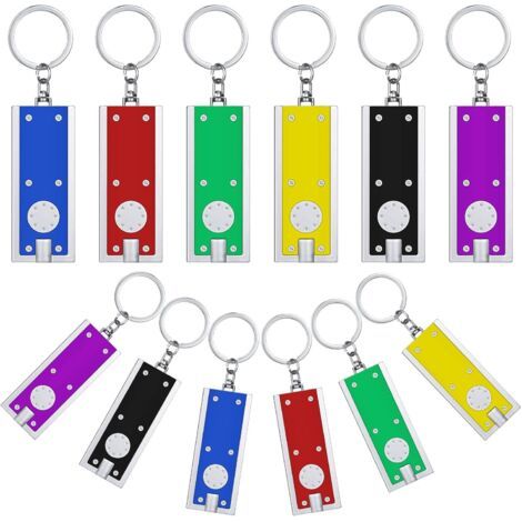 Pair 12 pièces mini porte-clés LED porte-clés lampe de poche lumières diverses couleurs lampes de poche