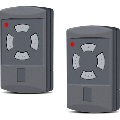 Hörmann – 2er-Pack Ersatz-Handsender für Hörmann Garagentore – 40,685 MHz – 4 Kanäle – Kompatibel mit HS2-40, HS4-40, HSE2-40, HSE4-40, HSM2-40, HSM4-40, grauer Taste (1/5)