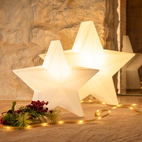 NOVA 60 Lampe en forme d'étoile. Décoration de Noël. Câble avec lumière LED chaude 3000K très résistante pour l'extérieur. Fabriquée en polyéthylène en Espagne (1/4)