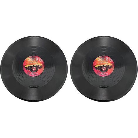 Set mit 2 Schallplatten im Vintage-Retro-Stil, Wanddekoration für die Bar – 29,00 x 29,00 x 0,10 cm – Schwarz (1/5)