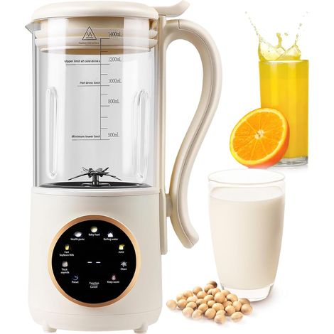 Machine à lait de noix 1400 ml, automatique, avec 16 lames, pour le lait végétal, l'avoine, le soja, les boissons non laitières (1/5)