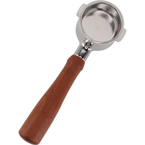 51mm 2 Oreilles Porte-Filtre Sans Fond Café Acier Inoxydable 304 avec Manche en Bois pour Machine à Café Delonghi (1/5)