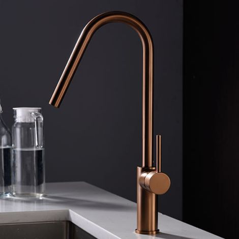 Imex -  Grifo Monomando de Cocina Alto Oro Rosa Serie  Kenia