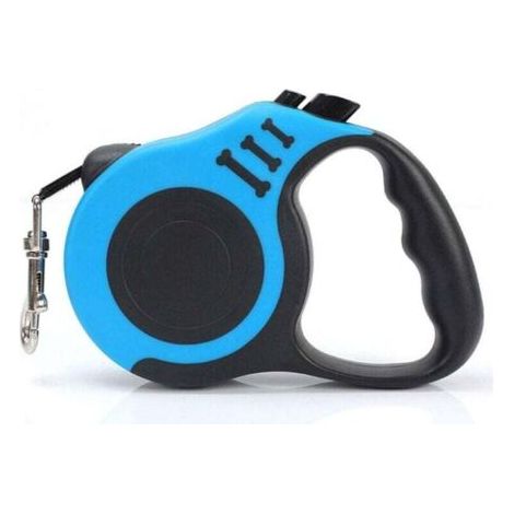 BUNTHAUS PA Laisse rétractable pour chien, laisse rétractable automatique, 3 mètres de long, avec poignée antidérapante, convient aux chiens de petite et moyenne taille, bleue. (1/4)