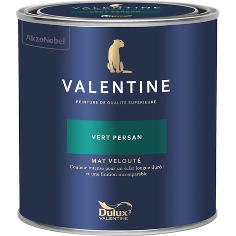 Dulux Valentine Peinture intérieure de haute qualité - Valentine - Couleur intense & pouvoir couvrant élevé - Mat Velouté Vert Persan 0,5 L