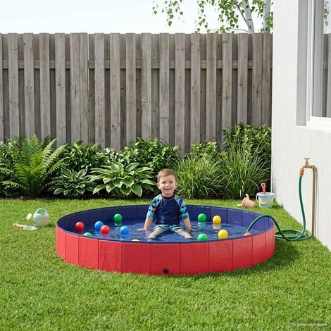 vidaXL Piscine pour enfants Rouge Ø300 x 38 cm