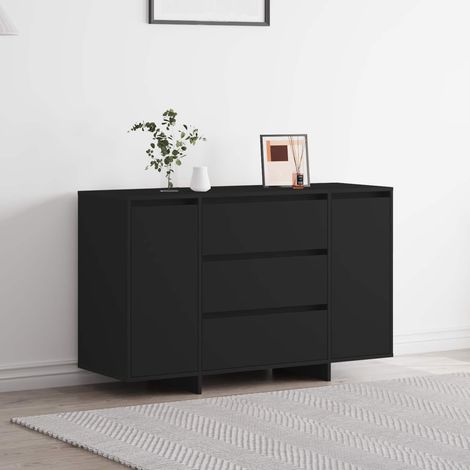 vidaXL Sideboard mit Schubladen Schwarz 120 x 41 x 75 cm Holzwerkstoff (1/5)