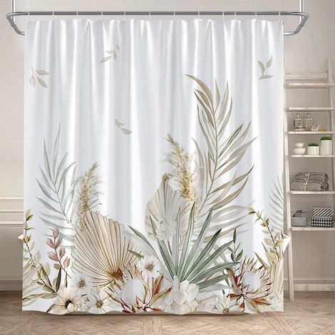 Filiyano-Rideau de douche à motif feuilles d'eucalyptus, feuillage d'automne brun, plantes, aquarelle, rideau de salle de bain moderne en polyester