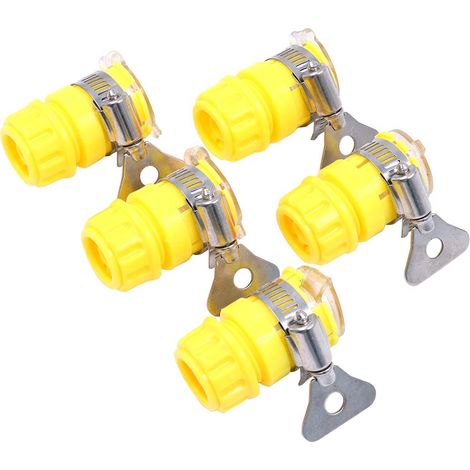 Lot de 5 connecteurs de robinet pour tuyau de jardin, diamètre 15 – 20 mm, connecteur pour adaptateur pour robinet universel, mitigeur avec valve de réglage universelle (1/5)