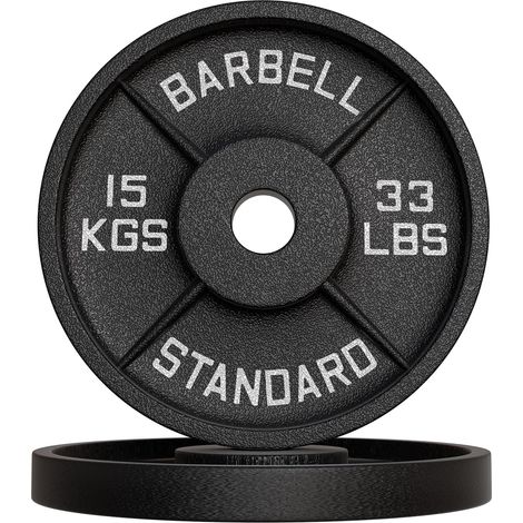 2pcs Disques de poids en fonte 15kg, Ensemble de disques d'haltères, Set de plaques avec alésage 50 mm pour Musculation et Haltérophilie (1/5)