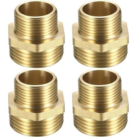 pezzi di nipplo di riduzione in ottone, raccordo maschio-maschio da 3/4" x 1", doppio raccordo di riduzione maschio, raccordi esagonali in ottone, raccordo a nipplo per tubo dell'acqua