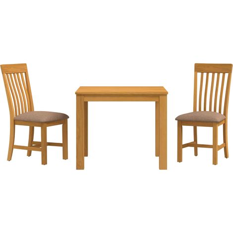 Dining Set 3 pcs Grey Solid Oak Wood vidaXL (1/5)