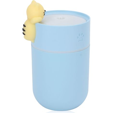 Mini humidificateur 260ml bleu, brumisateur cartoon silencieux double mode continu/intermittent, brouillard nanométrique USB pour peau hydratée (1/5)