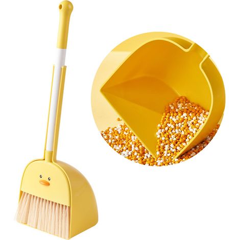 Ensemble balai et pelle pour enfants, mini balai et pelle, jouet de nettoyage pour la maison et l'apprentissage du balayage pour bébés. (1/5)