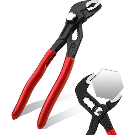 Alicates multiusos de 180 mm (7"), llave para tubos ajustable de ajuste rápido, alicates para juntas en V, herramienta para fontanería y reparaciones del hogar (1/5)