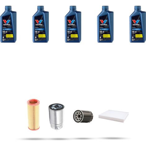Kit tagliando 4 FILTRI e 5L OLIO compatibile con Fiat Doblo 1.9 JTD 74kw dal 2001 (1/5)