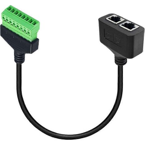 Adaptateur femelle RJ45 8P8C à 2 ports de 25 cm pour extension Ethernet Cat5/6/7 et DVR (1/4)