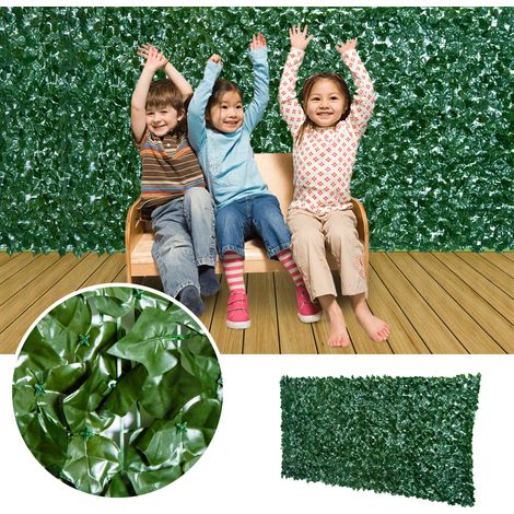 Brise-vue artificiel de type haie, protection UV, brise-vue vert pour balcon, clôture occultante avec feuillage, haie artificielle, mur artificiel 300 x 150 cm pour mariage au jardin (1/4)