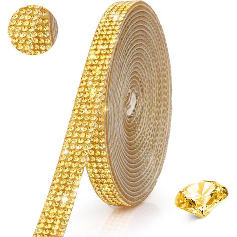 Doré - Bande Autocollante de Strass et Ruban Paillette (1/5)