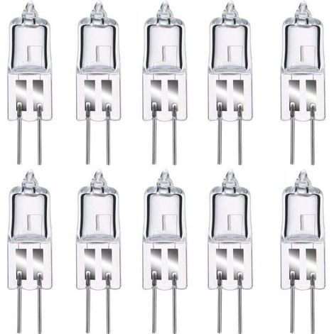 Pack of 10 G4 12V 20W 2800K Warm White Transparent Halogen Bulbs, Energy Class C (1/4)