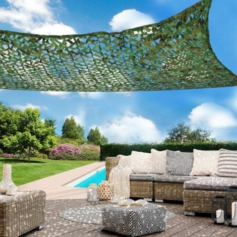 Filet de camouflage vert Voile d ombrage rectangulaire design ombrière Dimensions 3 x 5 mètres