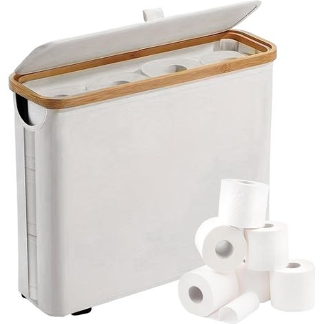 Panier à papier toilette empilable 12 rouleaux avec couvercle en (1/5)