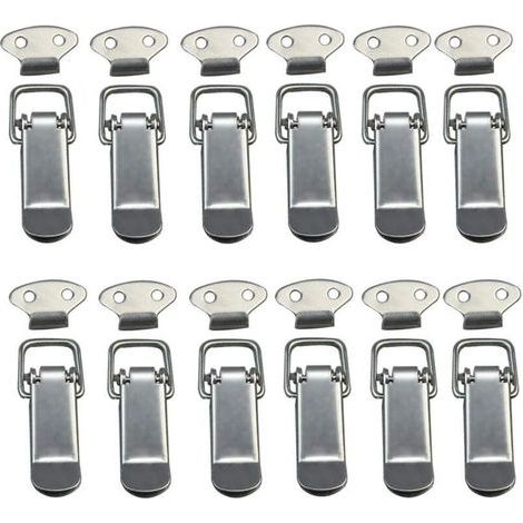 Fermeture à levier pour coffret – Attache capot 12 pièces en acier inoxydable, loquet à ressort et bascule avec crochet (1/5)