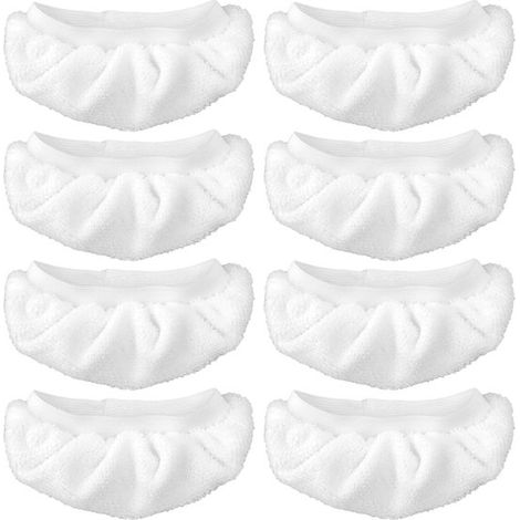 Confezione da 8 panni per la pulizia a vapore,Set universale di panni in microfibra,panni di ricambio riutilizzabili (confezione da 8,Bianco) (1/5)