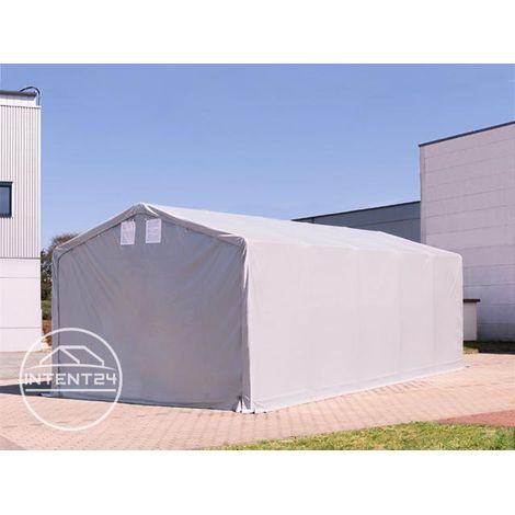 3x6m hangar TOOLPORT, PRIMEtex PVC 2300 N vert foncé, H. 3m avec portes à fermeture Eclair, avec statique (type de sol : terre)