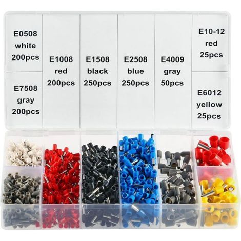 Ulisem, Pince à sertir cosse 0, 25–10 mm2, 1200 embouts inclus, Poignée en plastique ABS antidérapant, Sertissage carré pour contact (1/5)