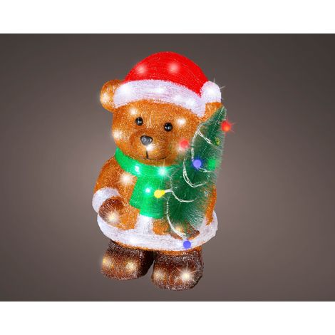 Orso LED in acrilico 21,5 x 22 x 38 cm marrone Peraga Christmas