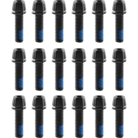 M5x18 mm Stahlschrauben mit Unterlegscheiben, Sechskant-Kegelschrauben, geeignet für Fahrradlenker, 18 Stück (schwarz). (1/5)