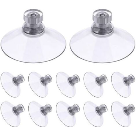 Lot de 30 Ventouses avec Filetage et écrous moletés 41 mm, Transparentes, pour Voiture, Camping, vitre, Pare-Soleil-Chrom (1/5)
