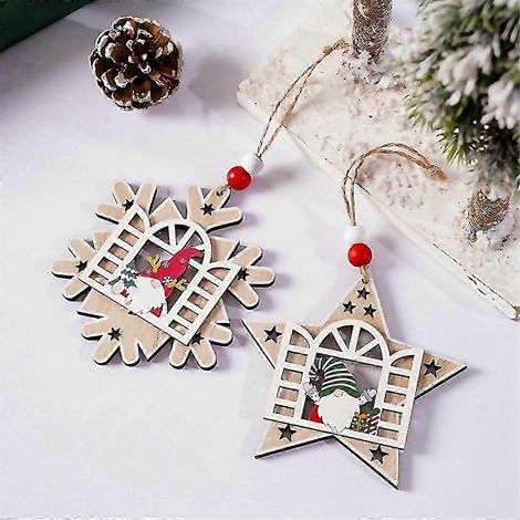 Pendentif de Noël, étiquettes en bois, décoration de Noël, ornement suspendu de Noël (1/5)